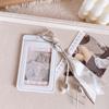 New PU Leather Photcard Holders Keychain with Lanyard ID Card Case 1 Inch Card Display Photo Frame Pendant Bag Decoration