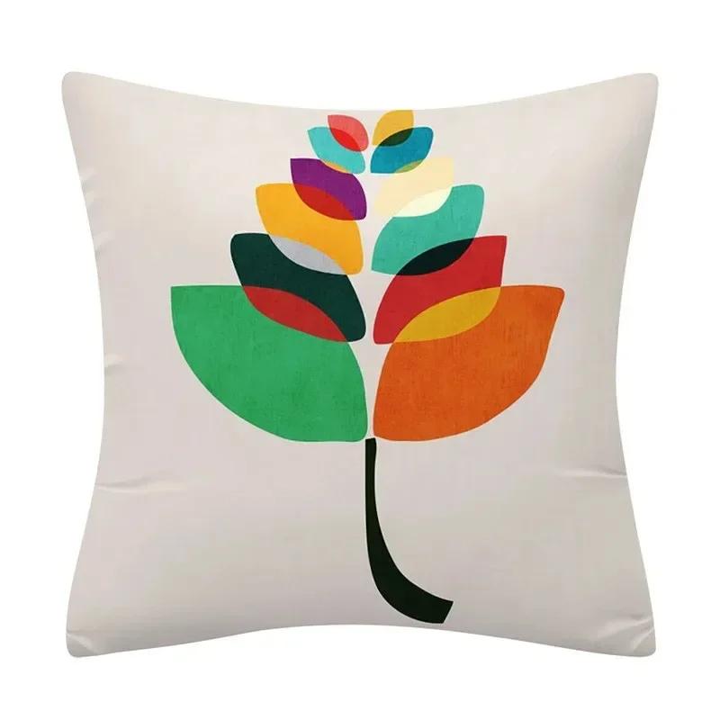 Color Geometric Crayon Painting Series Pattern Cushion Cover Decoration Chair Sofa Pillow Cover Home Decoration Pillow Cover