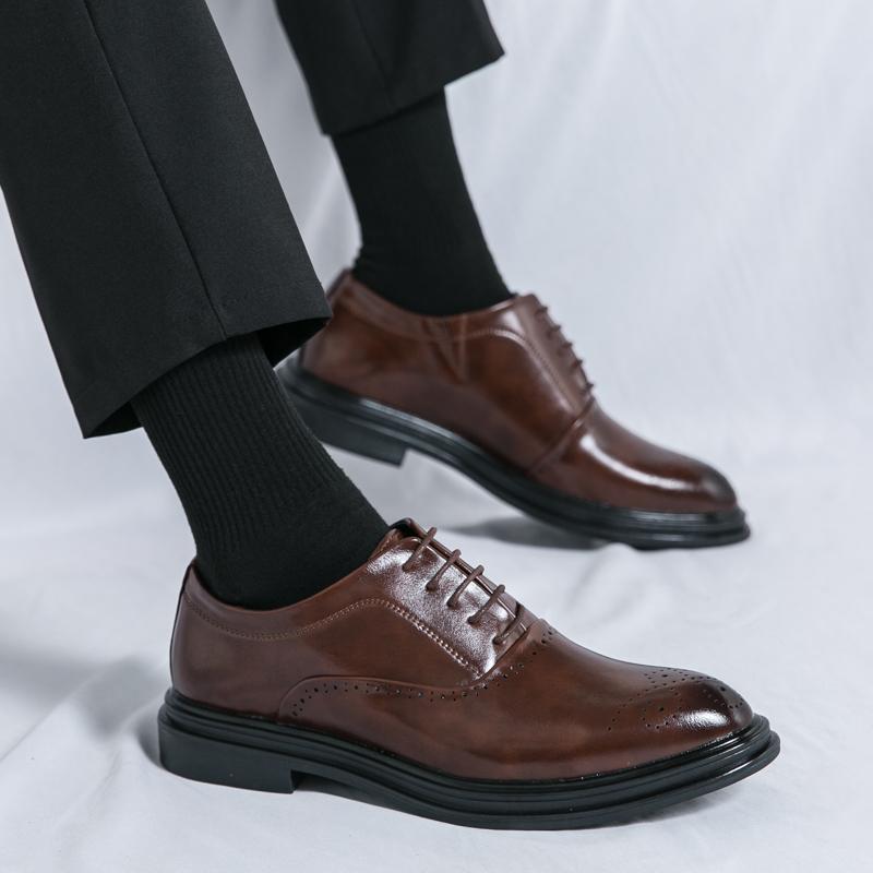 Mixed Colors Mens Dress Shoes Retro Male Leather Shoes Business Male Baroque Footwear Casual Mens Oxford Footwear