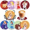 DIY Diamond Painting Point Diamond Coaster, Full Diamond Round Valentine's Day Thermal Insulation Mat, Diamond Painting Coaster