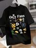 Trendy Only Fans Printed Tee, Versatile for All Seasons, Unisex Casual Home Wear, Crew Neck Design, Regular Fit, Casual Style