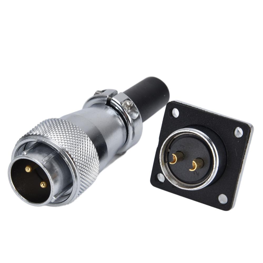 WS20 2 Pins Plug Socket Waterproof Panel Mount Connector Aviation Connector  Wiring Connecting