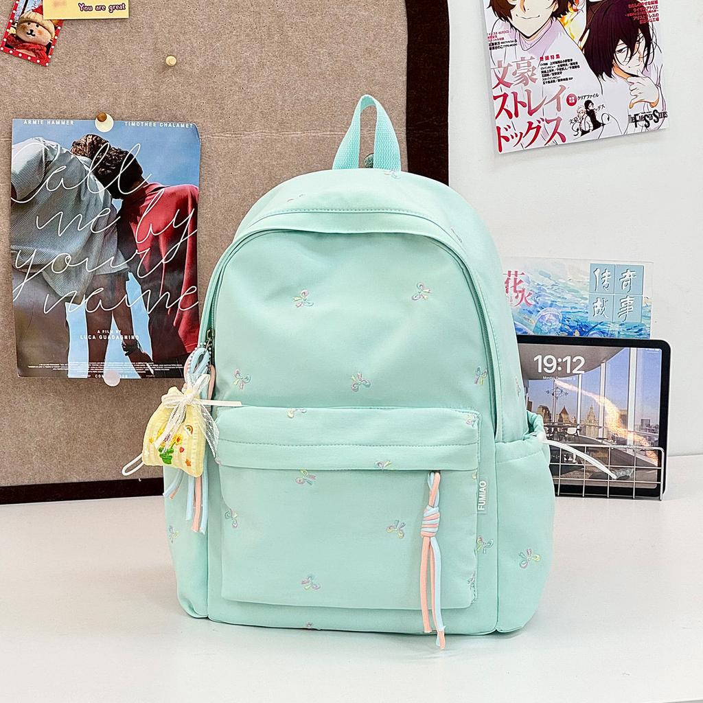 Schoolbag Japanese Ins Small Fresh Backpack Solid Color Versatile Casual Backpack Campus Style Junior and High School Student School Bag