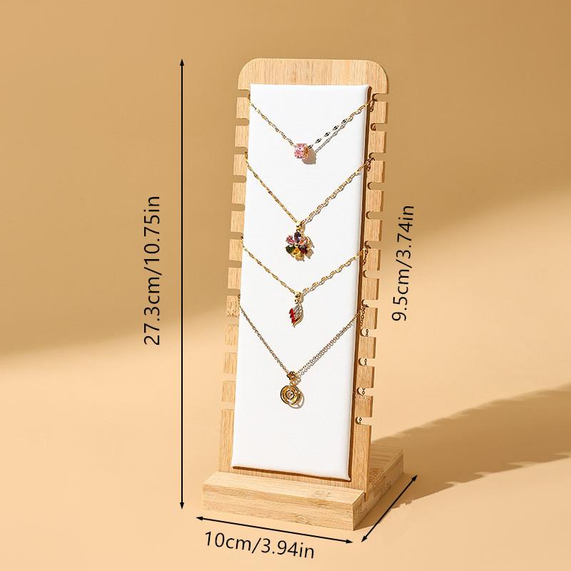 Bamboo Necklace Display Stand Jewelry Bracelets Chains Organizer Holder Freestanding Multiple Stands for Selling Show Home