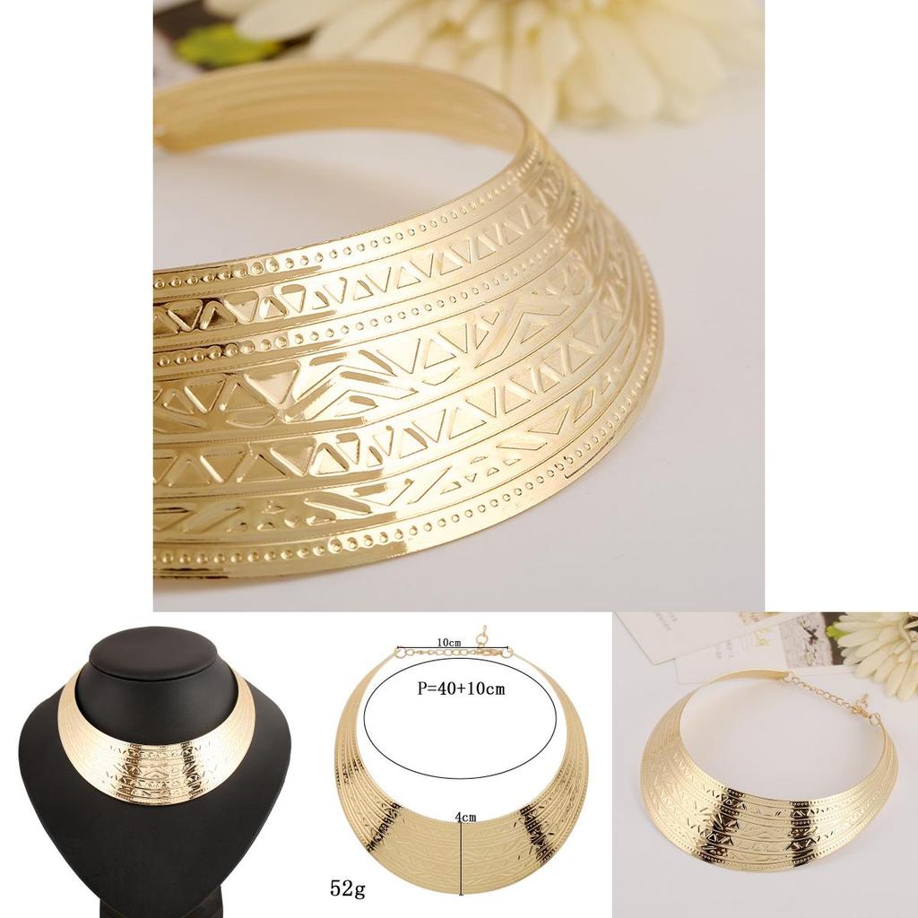 European Style Metal Geometric Necklace With Electroplated Finish For Women And Men