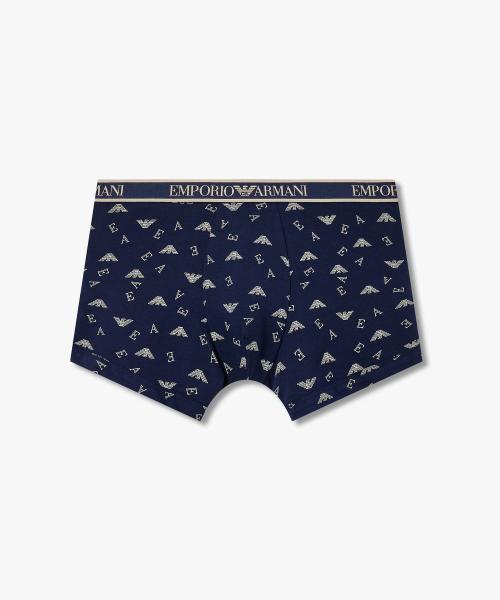 

[Emporio Armani Underwear] Мужские хлопковые боксеры с узором Логотип-орел 0816112082 [Отправка из Кореи] 100% Оригинал Blue - S