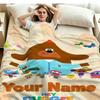1PC Hey Duggee Custom Name Patterned Flannel Blanket Suitable For All Seasons for Home Decor Warmth and Comfort Gifts Holiday Present