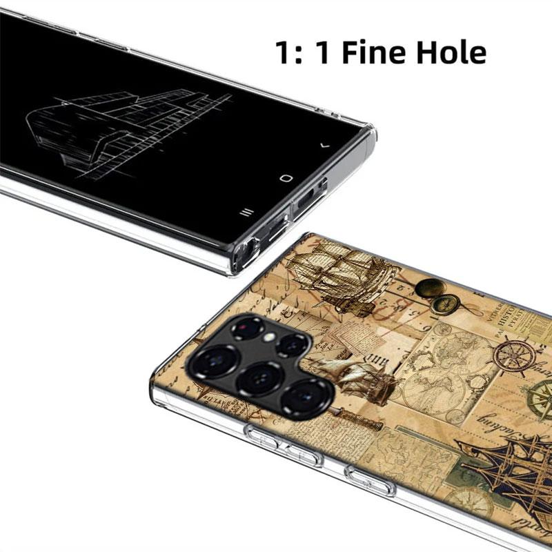 Compass Map Voyage Cases Phone Case for Samsung Galaxy S26 Ultra S25 Edge S24 S23 FE S21 Plus S20 S22 S10 Cover TPU Capa Shell S
