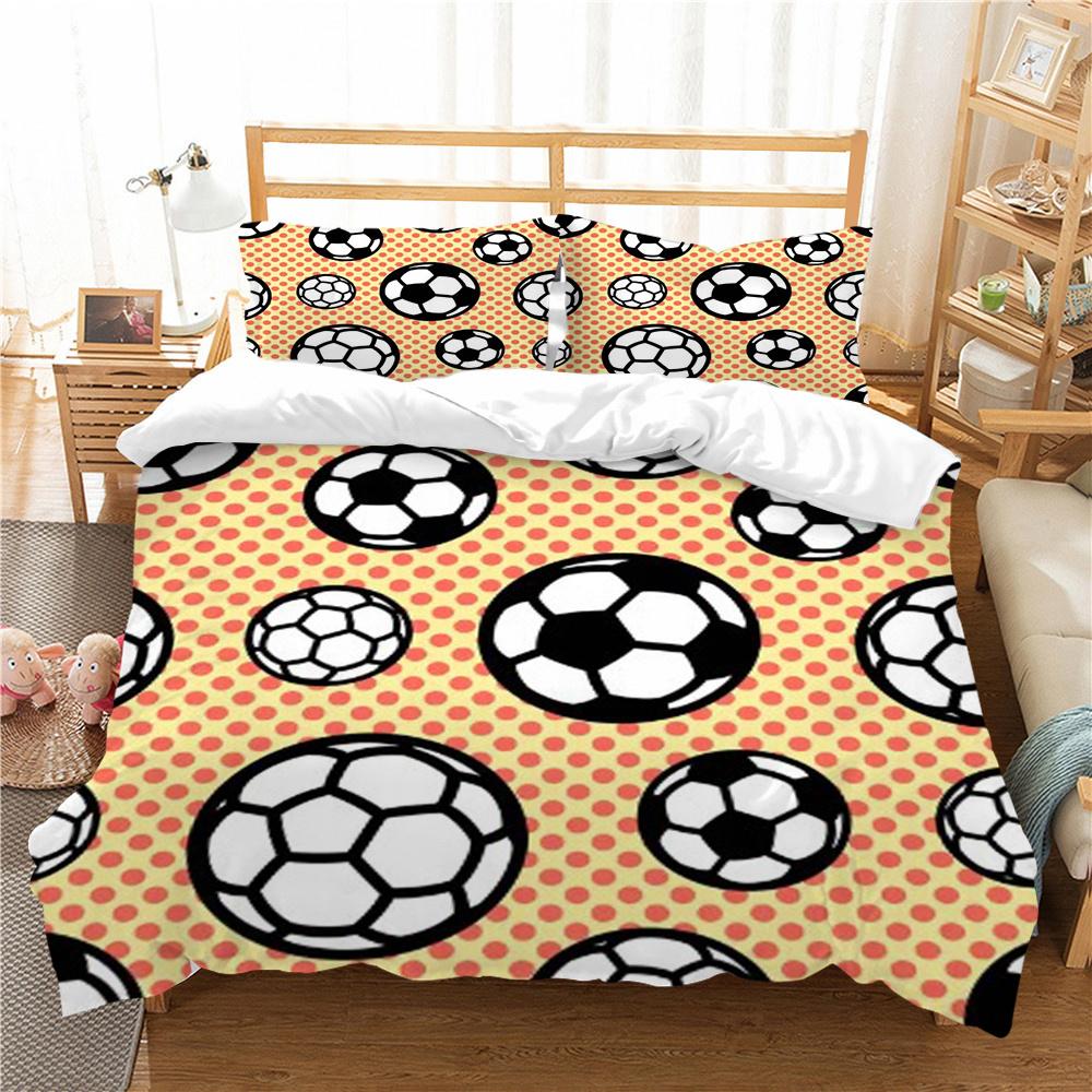 Hot Sell Football Pattern Bedding Cover Set Soccer Bed Cover Set Sports Teens Single Size Home Textiles Microfiber Luxury Bedding Cover Sets