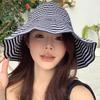 2026 Summer Versatile Foldable Color-Blocked Striped Wide-Brimmed Sun Hat For Beach Vacations And Sun Protection