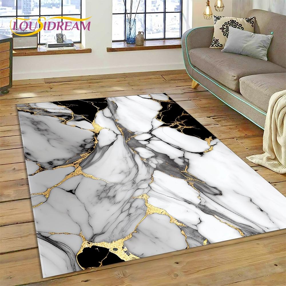 3D Luxurious Green Gold  Colour Marble Dream Rug Carpet for Living Room Bedroom Home Decor,Non-slip Decoration for Sofa Doormat