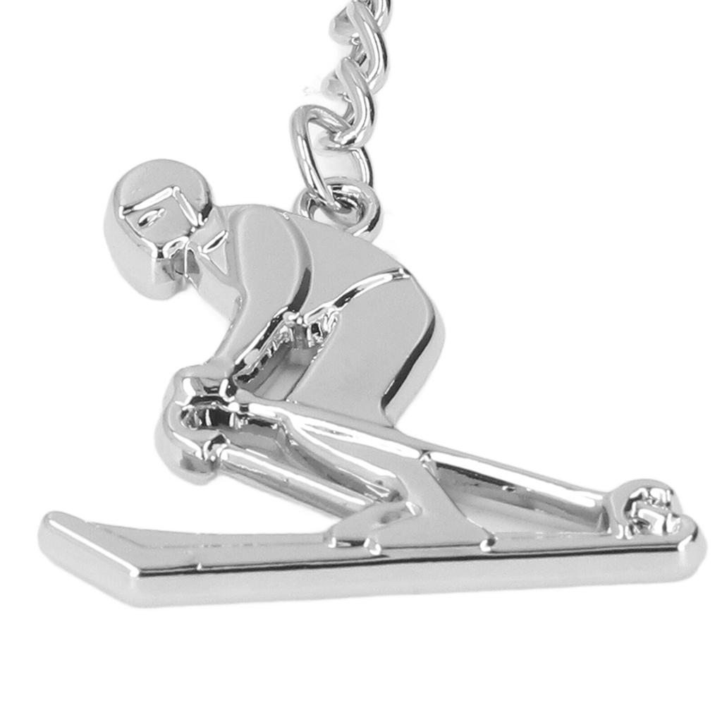 Metal Keychains Cute Shaped Fashionable Skiing Style Key Rings for Competition Souvenirs GiftsX‑1339 Skier