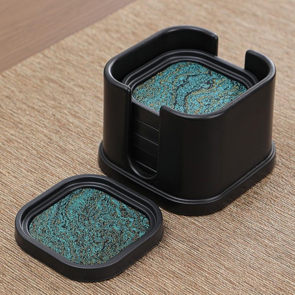 Anti-scalding Cloth Coaster Set Chinese Style Tea Cup Holder Tray Heat Insulation Mat  Home Use