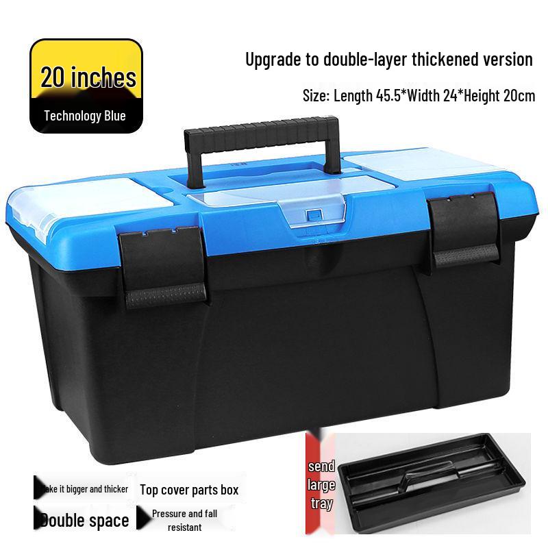 Heavy-Duty Multifunctional Tool and Storage Box for Home, Portable Plastic Organizer for Vehicle and Electrician Repairs