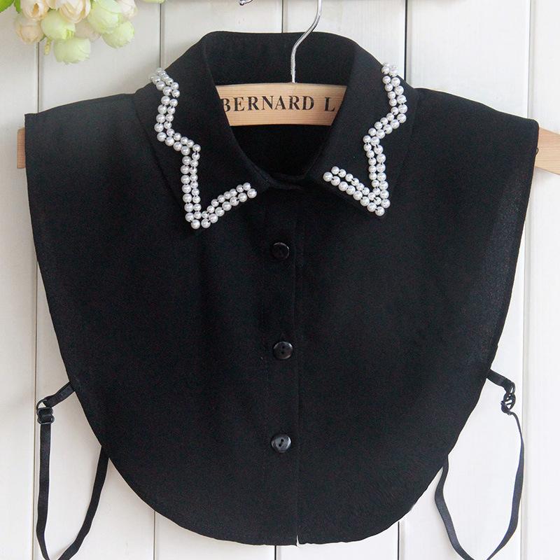 Fake Collar Beaded Shirt Fake Collar Women'S Wavy Beads Fake Collar