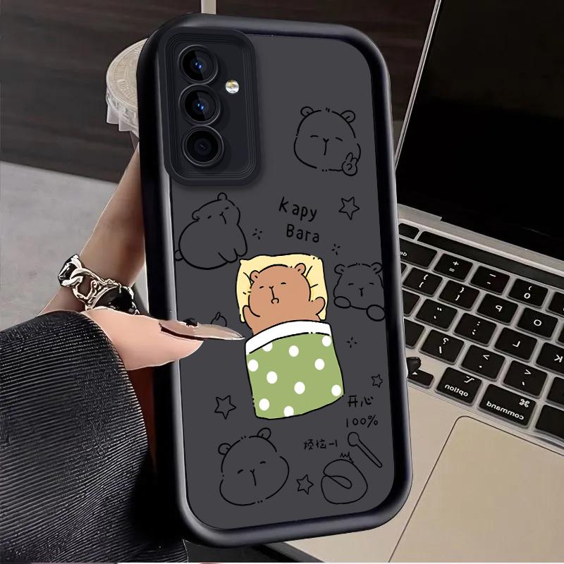 Zabawne, przytulne etui z kapibarą do spania dla Samsung Galaxy A37 A36 A35 A34 A33 A32 A26 A24 A23 A17 A16 A15 A14 A13 A12 4G 5G A07 A06 Pokrowiec