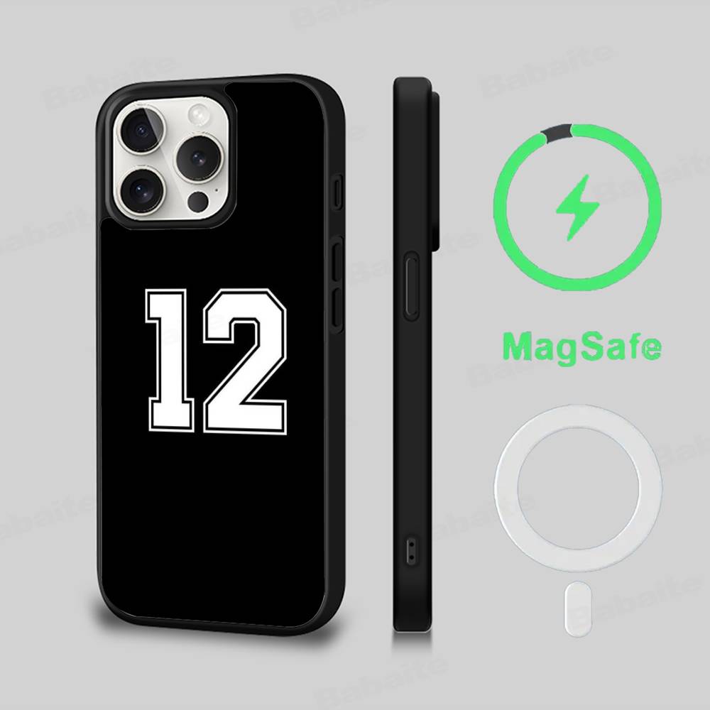Number Football Phone Case Magnetic Case For iPhone 17 16 15 14 13 12 11 For Magsafe Wireless Charge Cover