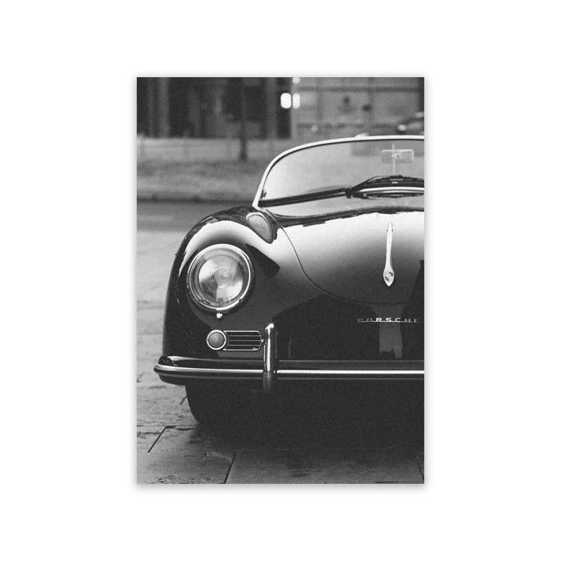 

Race Car Art Prints for Porsche, Vehicle Posters, Old 911 Canvas Painting, Living Room Decor, Black and White Fashion, Luxury Br 21x30cm No Framed