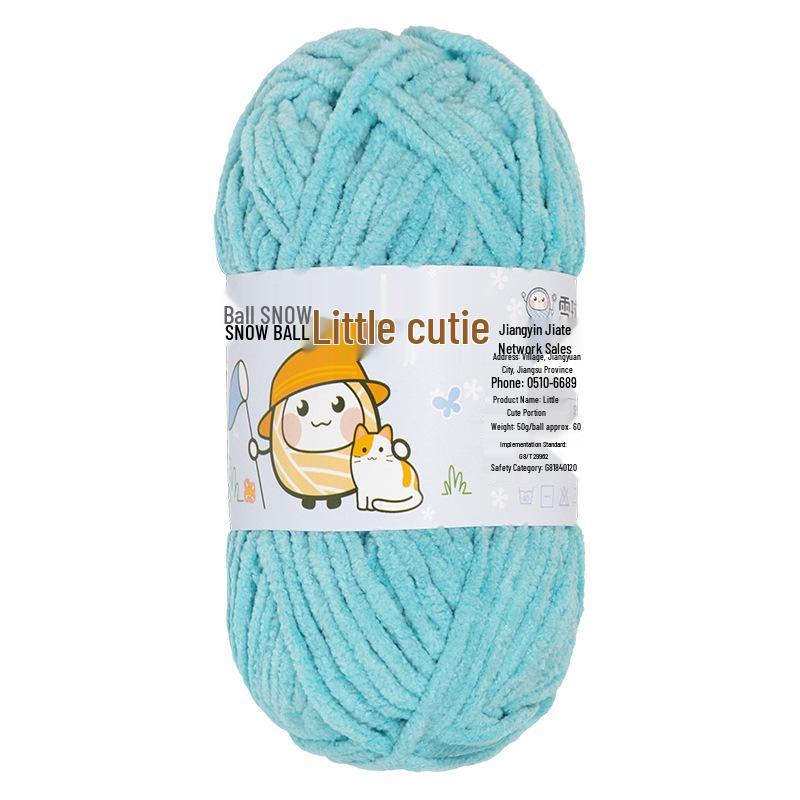 DIY Handcrafted Cute Chenille Snowball Knit Scarf & Crochet Doll Bag