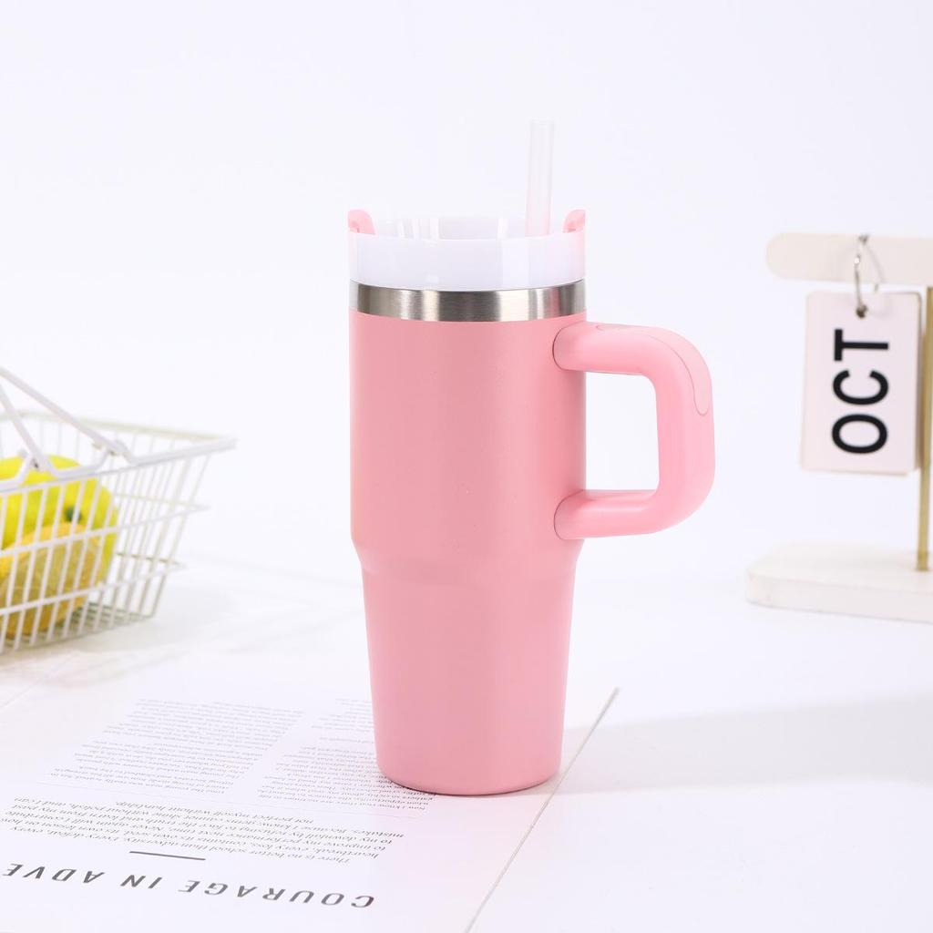 Simple 14oz Stainless Steel Vacuum Insulated Car Cup with Handle - Portable Outdoor Ice Buster