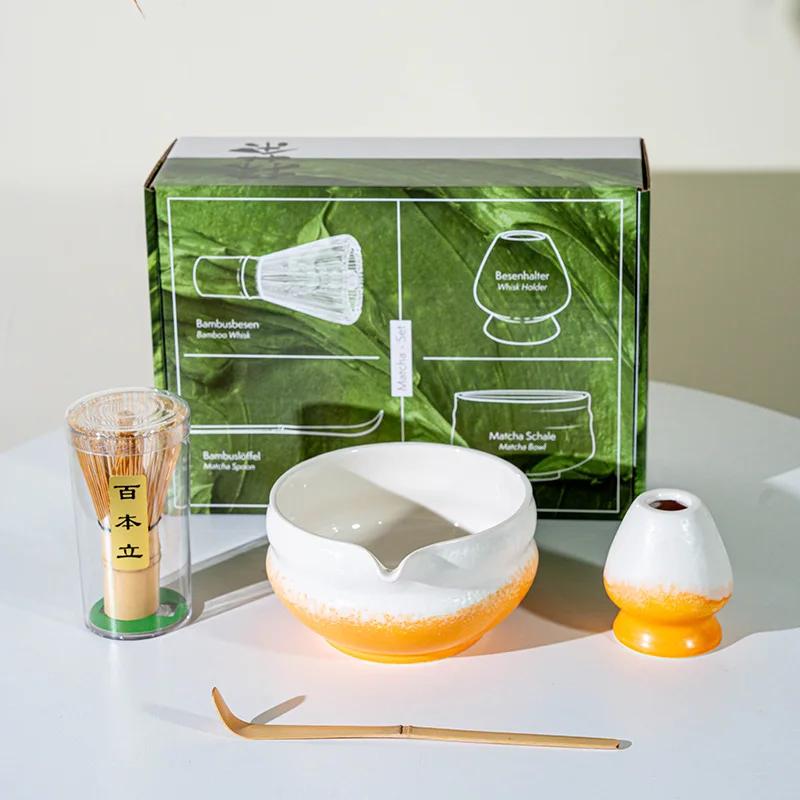 

4/8PCS Matcha Set Whisk Easy to Clean Matcha Teaset Versatile Bamboo Whisk and Bowl Set for Tea LoversTea-Making Matcha Teaware