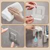 Wall Mounted Toothbrush Storage Organizer Magnetic ABS Toothbrush Holders No Punching Household Mouthwash Cup Dispenser