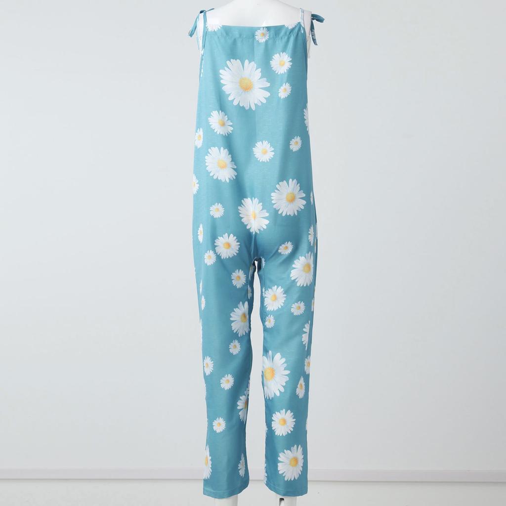 Damenmode Sommer süßer lockerer lässiger Druck Retro-Trägeroverall