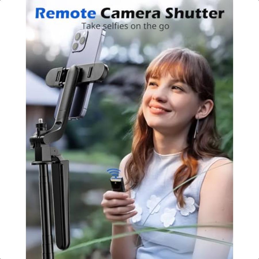 UBeesize 64'' Extendable Phone Tripod Selfie Stick with Light and Remote Adjustable Tripod Stand for iPhone 1116 Android GoPro