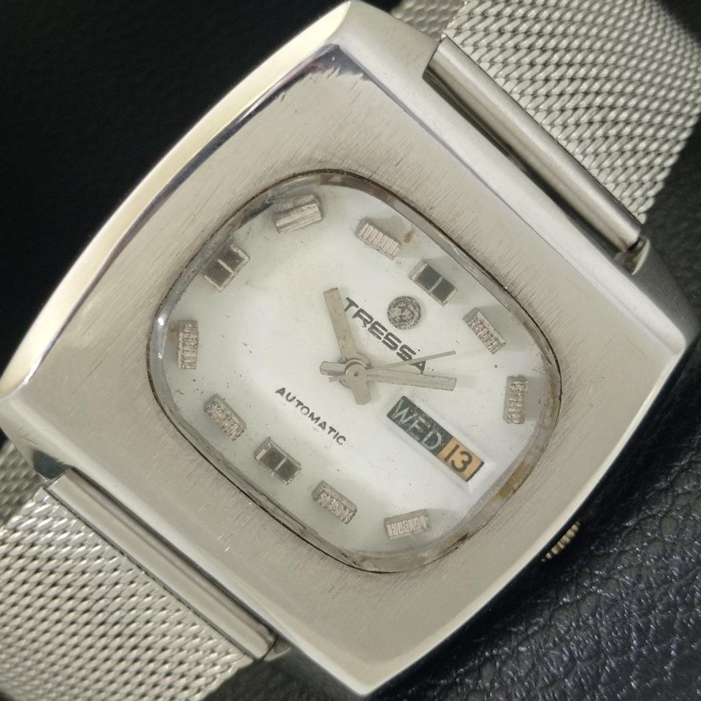 

VINTAGE TRESSA AUTOMATIC 2066 SWISS MENS WHITE COLOR DIAL WATCH a703033-1 R212-a703033