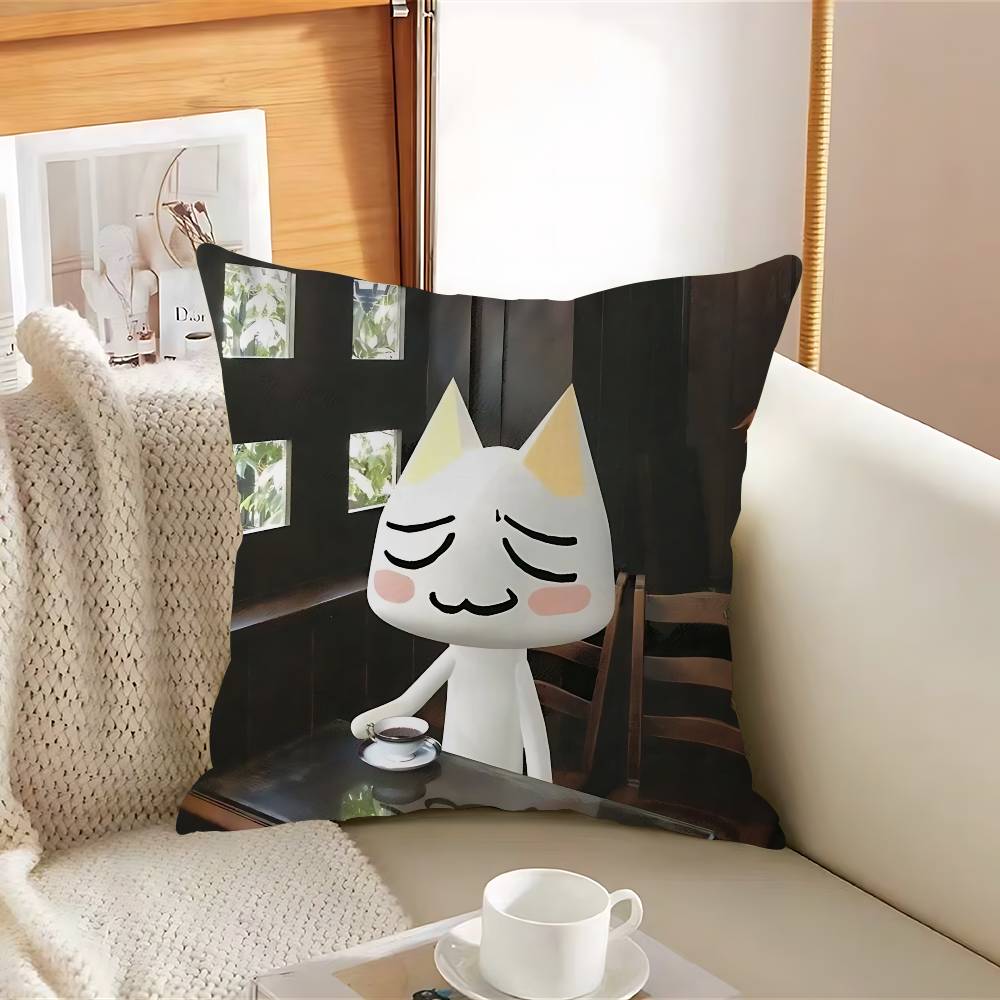 Inoue Anime Toro CUTE CatS Pillow Case Removable Washable Cushion Cover – All-Season Soft Linen