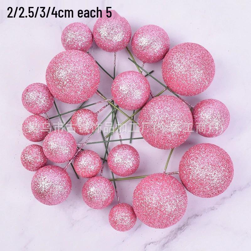 Gold & Silver Glitter Cake Decoration Balls - 20-Pack Mixed Set for Birthdays