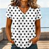 Women Casual V Neck T Shirt Plaid Checkered Printed Short Sleeve Blouse Lightweight Soft Fabric Top for Daily Wear