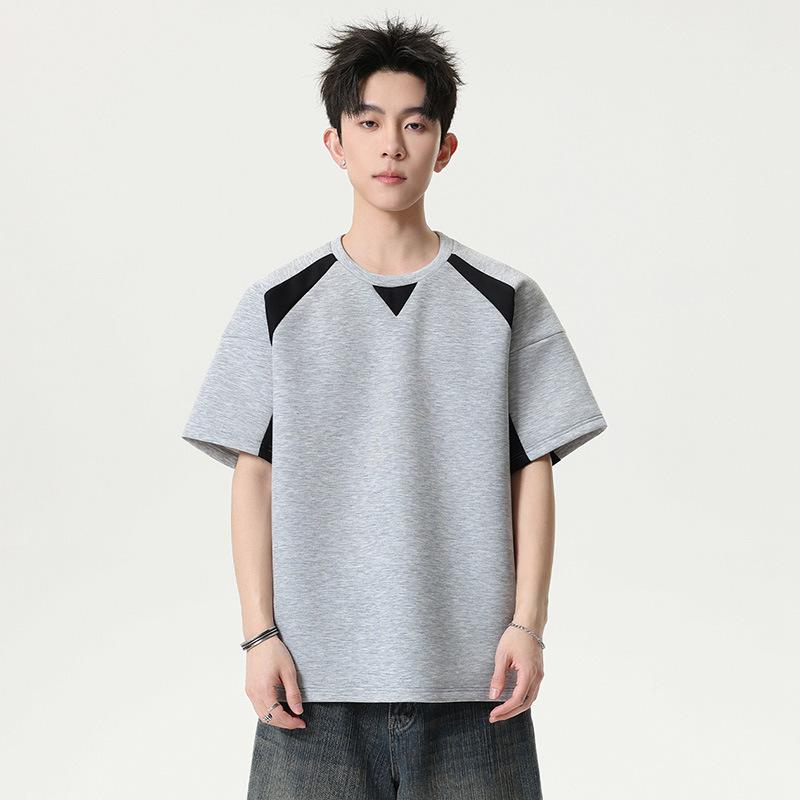 Men s Black And Gray Color Block Raglan Short Sleeve T Shirt M серый