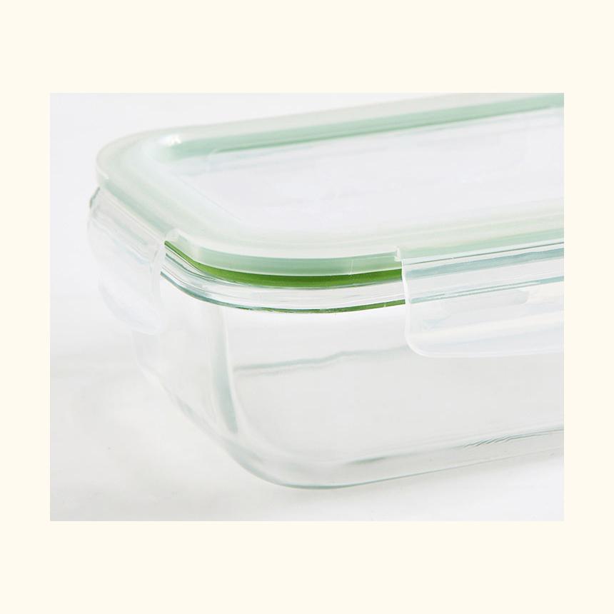 CORELLE BREEZE Rechteckiger Glas-Lebensmittelaufbewahrungsbehälter 2 Stk. (400ml) BPA frei