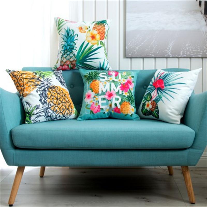Tropical Plant Pineapple Flamingo Pillowcase Nordic Simple Style Sofa Cushion Pillowcase
