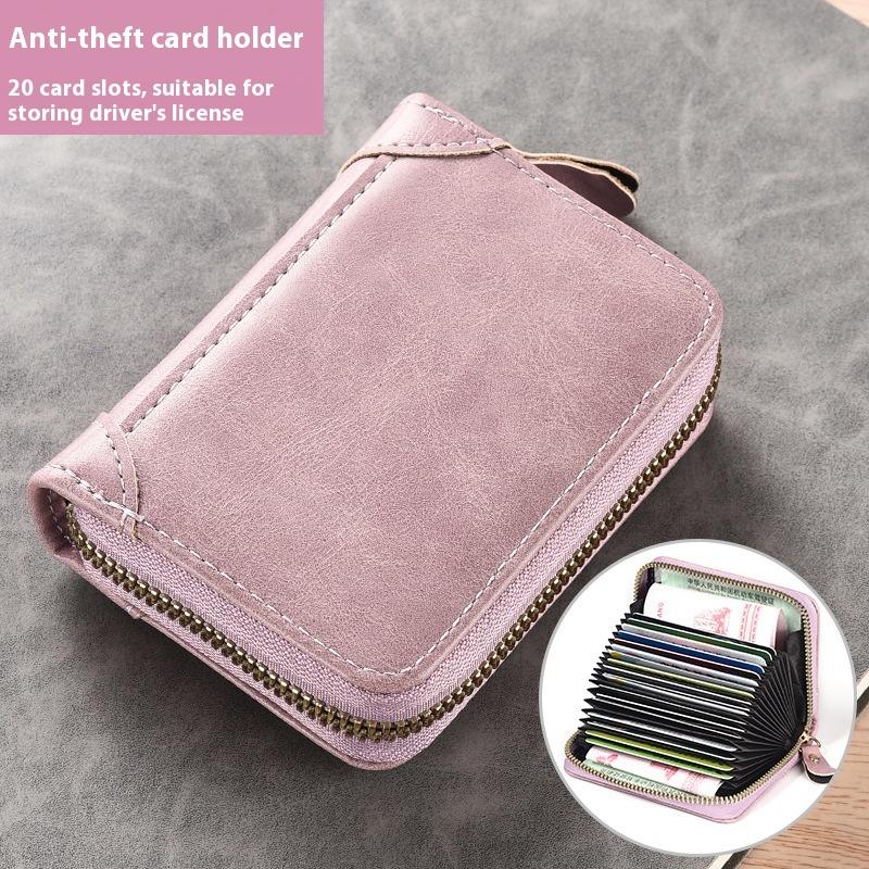 Card Bag Men's Anti-degaussing Theft Certificate Card Bag Small Multi-card Organ Card Clip Large Capacity Women's Bank Card Holder
