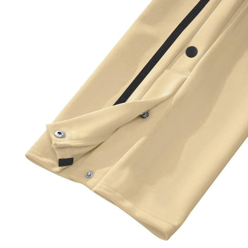 Sports row button men's casual trousers spring and autumn models loose straight drawstring large size trousers men