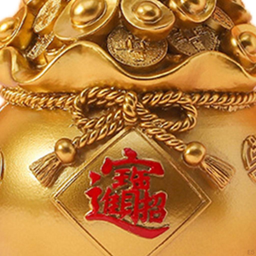 Exquisite Piggy Shape Figurine Chinese Feng Shui Collectible Luck and Wealth for Desktop Home TV