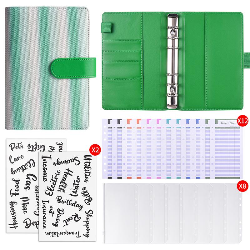 Gradient Stripe Loose-Leaf Planner - Trendy Student Notes Book