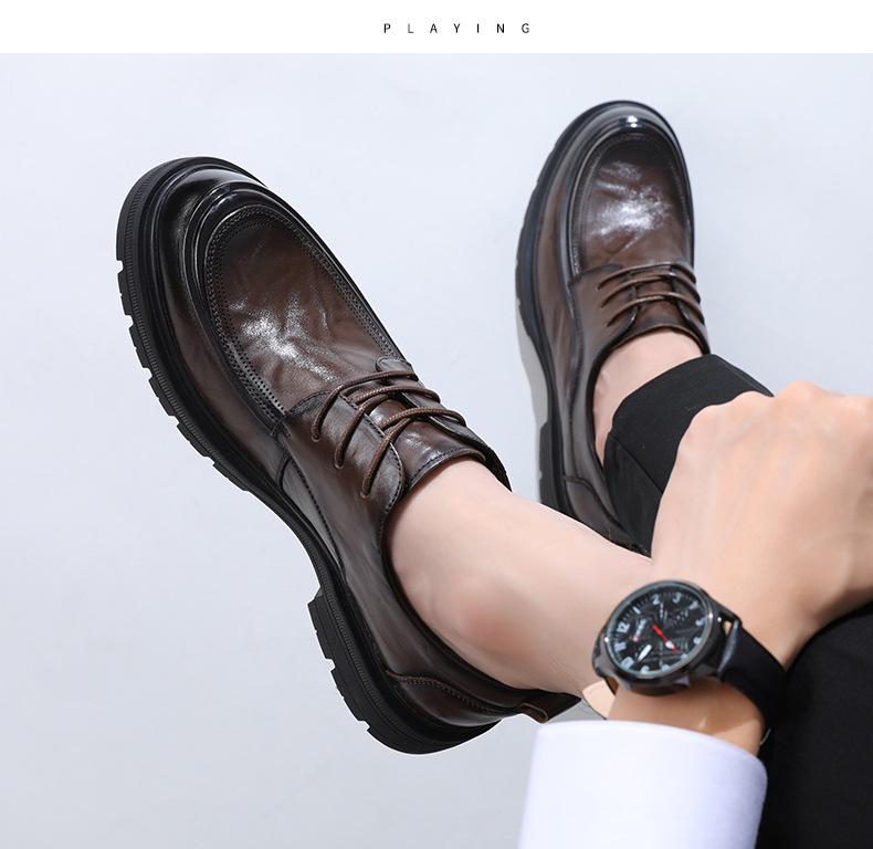 2025 Men's Autumn Comfortable Durable Cowhide Leather Shoes - British Business Casual & Formal Style