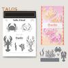 Stamps And Dies Set Reusable Silicone Stamp Carbon Steel Dies Flower Plants Animal Pattern Stamps Set for Greeting Card Making DIY Festivals Album