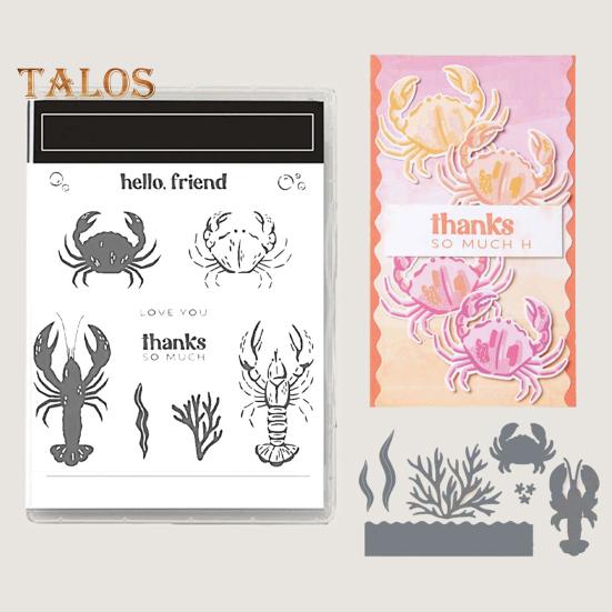 Stamps And Dies Set Reusable Silicone Stamp Carbon Steel Dies Flower Plants Animal Pattern Stamps Set for Greeting Card Making DIY Festivals Album