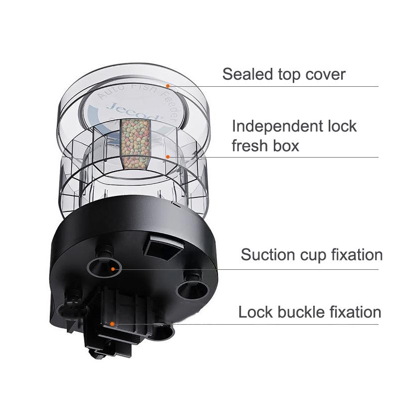 Otomatik Akvaryum Yemliği Uzaktan Kumandalı Zaman Ayarlı Miktarlı Büyük Kapasiteli Yem Dağıtıcı Akvaryum Evcil Balıklar İçin