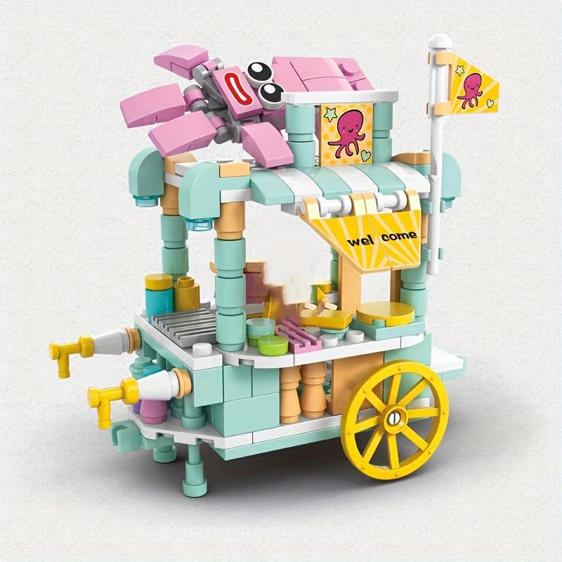 1 Bag Small Particles City Strect View Series Takeaway Car Food Truck Tricycle Auto Retail Store Vehicle Building Blocks Bricks