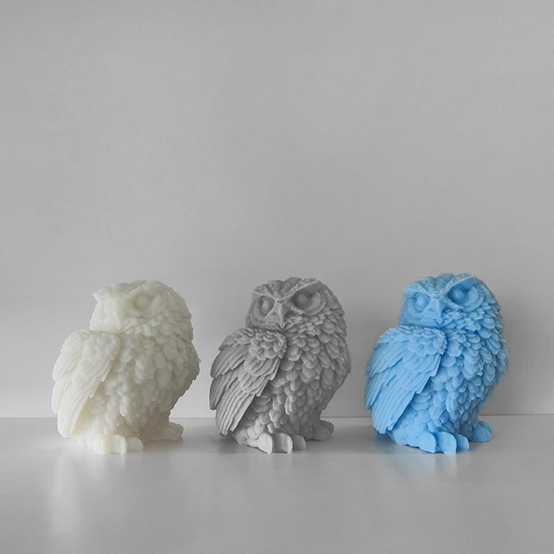 3D Candle Mold Animal Owl Silicone Resin Molds Aromatherapy Candle Mold Desktop Ornaments DIY Crafts Home Decorations