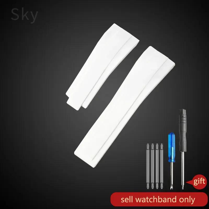 Paski do zegarka Daytona Yacht Log Czarny Zielony Water Ghost Zakrzywione zakończenie 20mm Silikonowy Wypukły Interfejs Czerwony Niebieski Pasek do zegarka