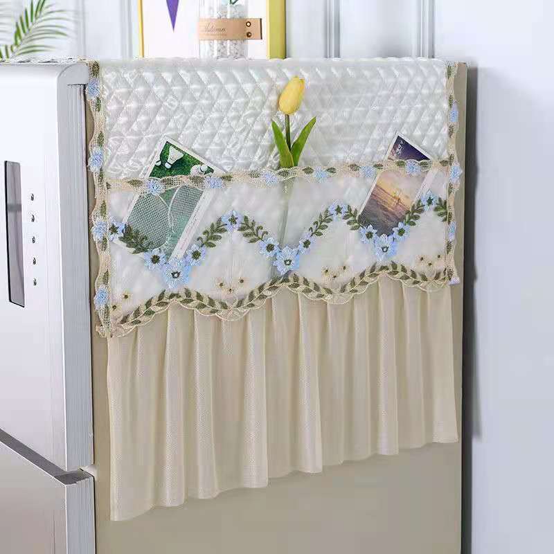 Refrigerator Towel Lace Refrigerator Towel Double Door Dust Cover Washing Machine Cover Universal