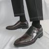 Fashion Trendy Fashionable Men Formal Leather Shoes Brown Lace-up Business Office Brand Leather Shoes Wedding Banquet Shoes Sizes 38-46