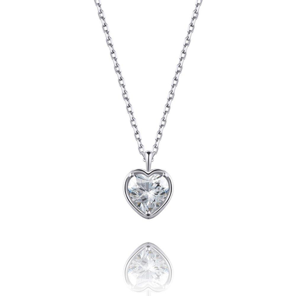 [Stonehenge]] Daily Heart Silver Necklace H0150