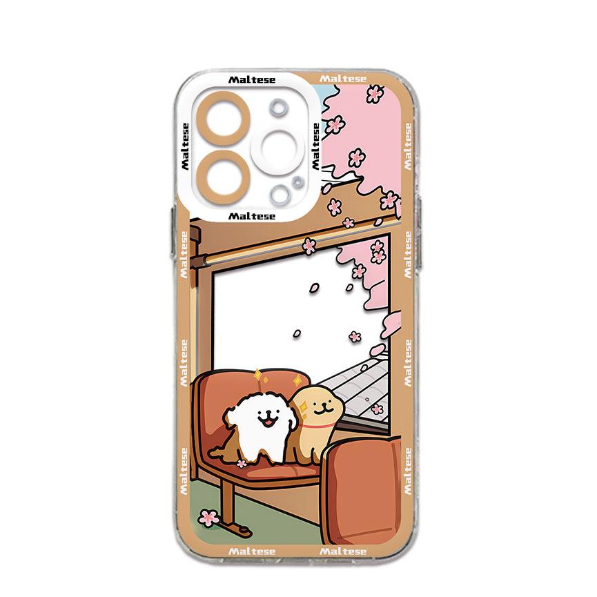 

Korean Maltese Phone Case For IPhone 17 Air 16 e 15 14 13 12 11 Pro Max Plus Mini SE 2020 2022 Cute Puppy iPhone 13 mini